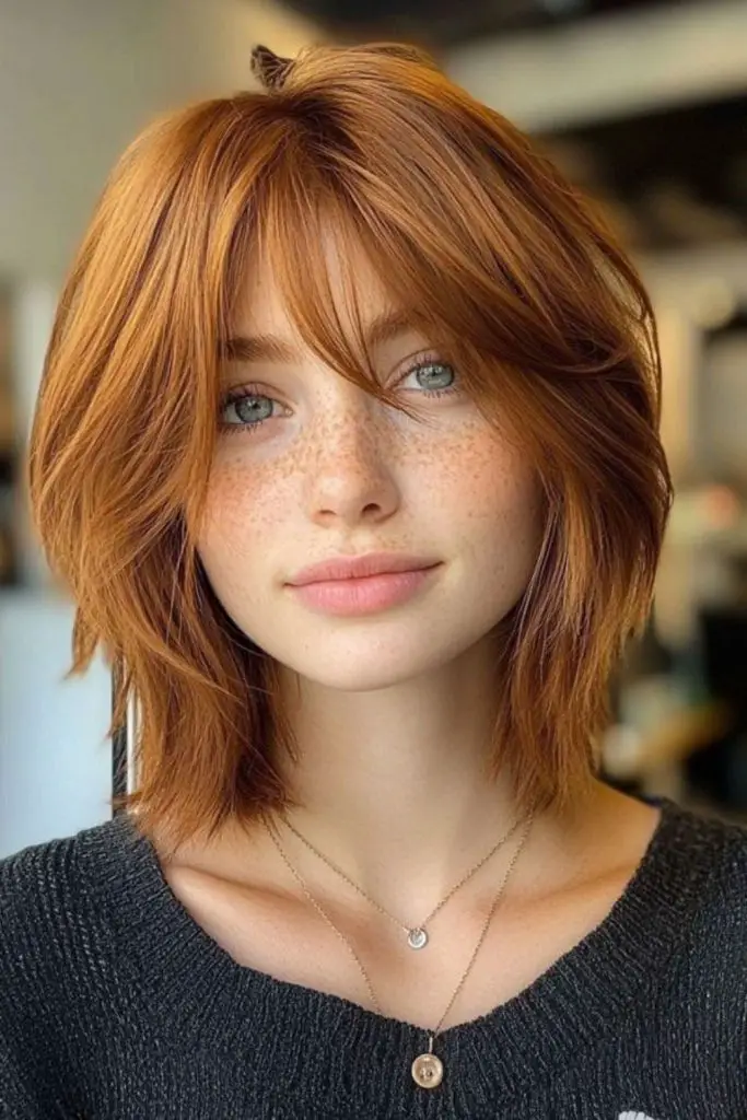Flame kissed bob with bangs