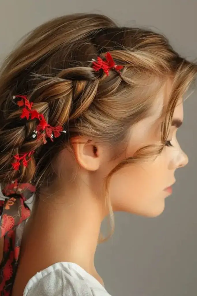 Braided halo with thin frosted ribbons