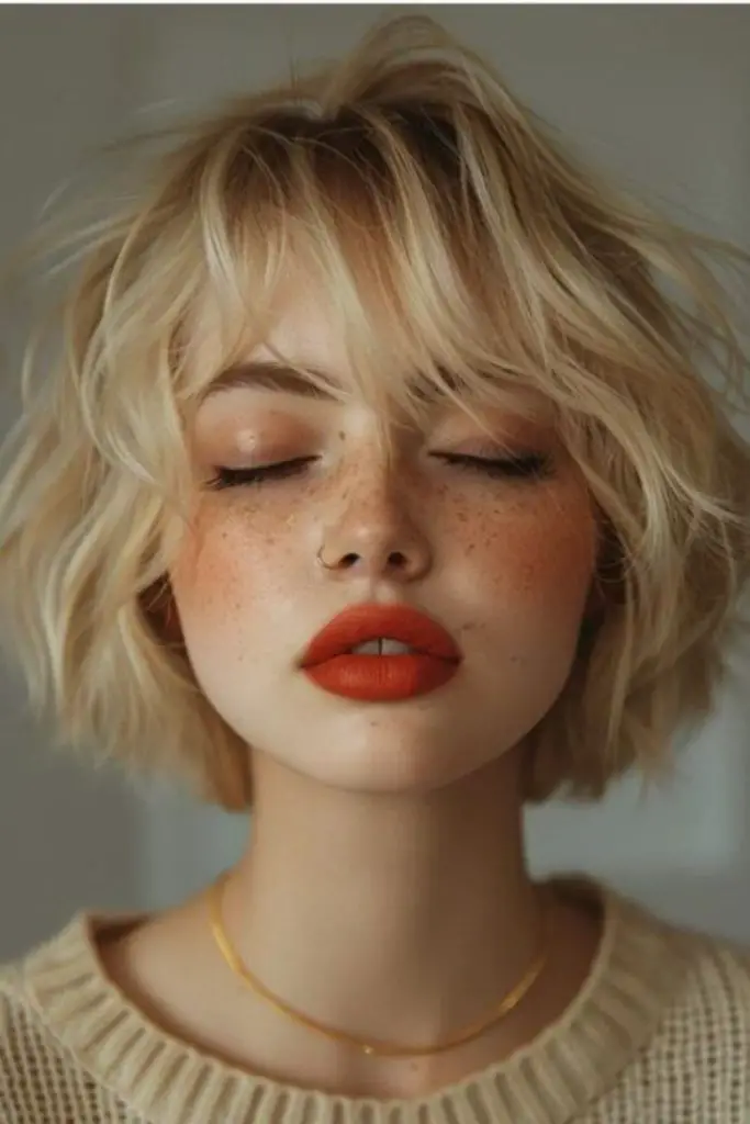 Gilded bob with golden textured strands