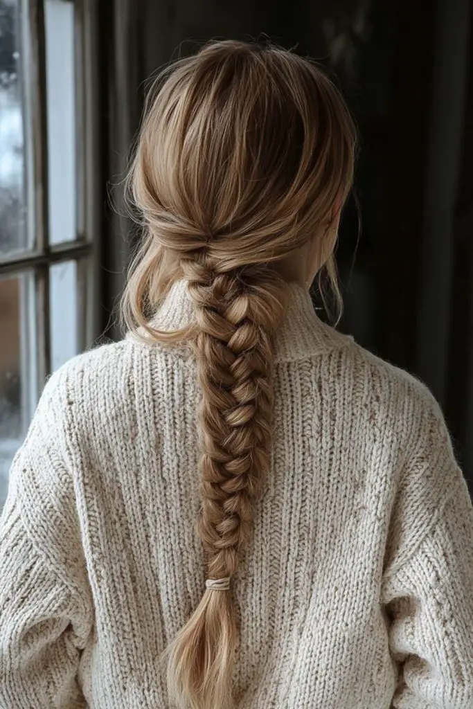 Diagonal rope braid with metallic shimmer
