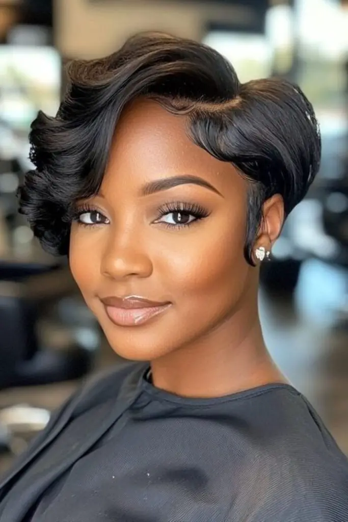 Gloss tide black cropped waves