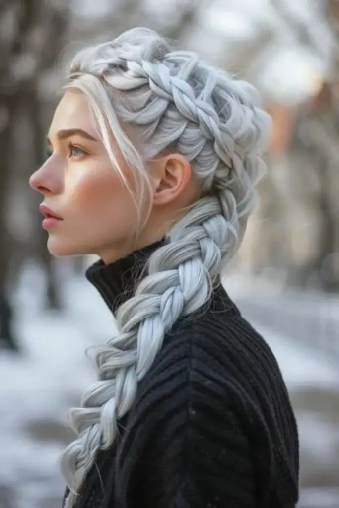 Halo braid with icy reflective accents