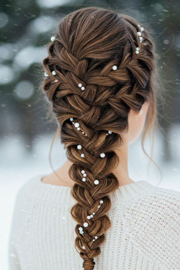 Heart accent braid icy affection