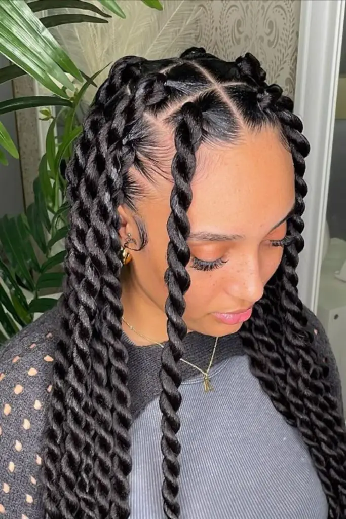 Jumbo twist braids thick and stylish