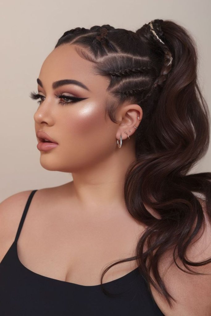 Long wavy ponytail for soft elegance