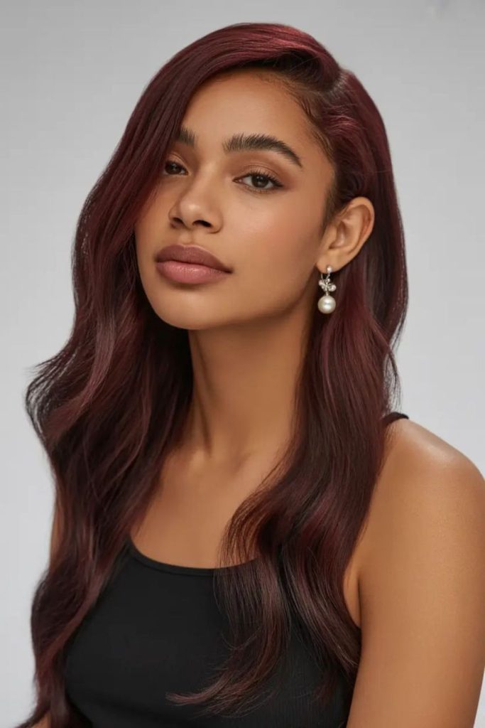 Mahogany depth waves rich seasonal hairstyle