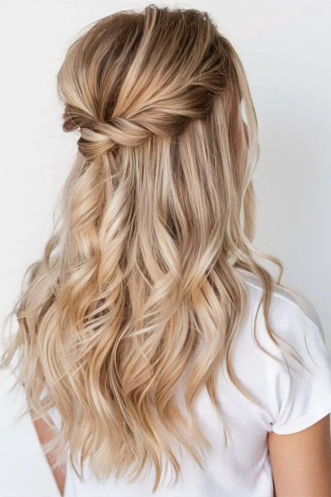 Quick casual half-up twist style.