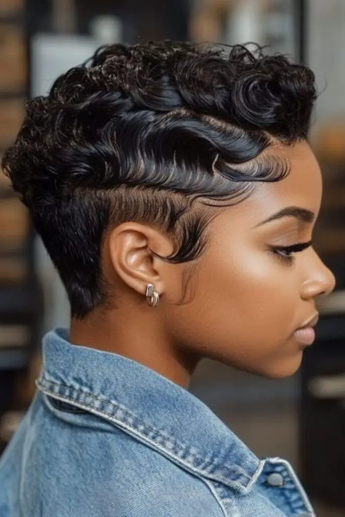 Midnight ocean sweep short hairstyle