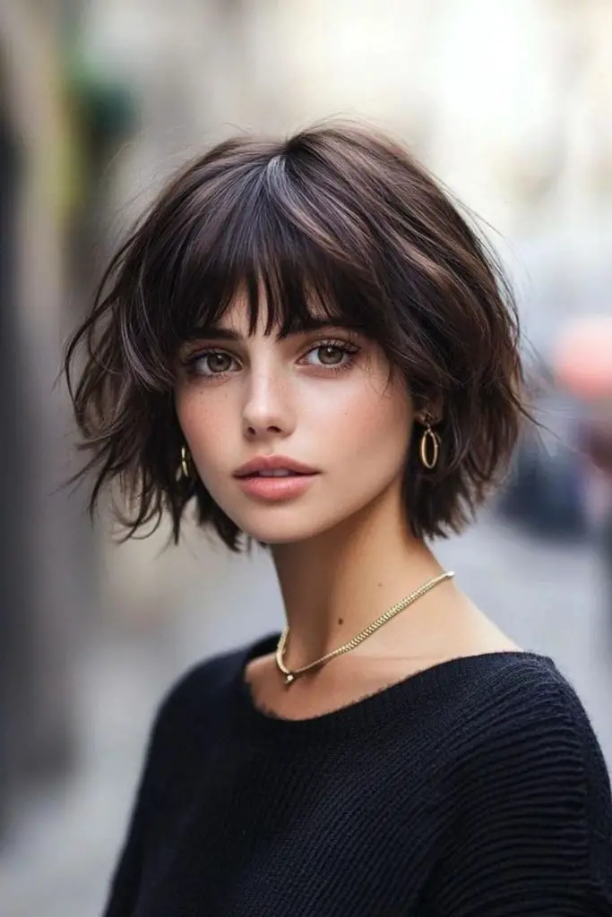 Moonlit feather bob with silver shine