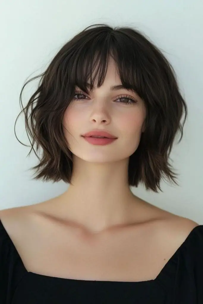 Moonlit tousled bob with fringe