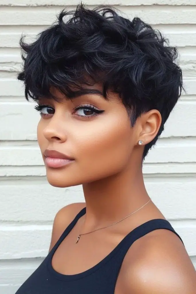 Noir rhythm waves black pixie