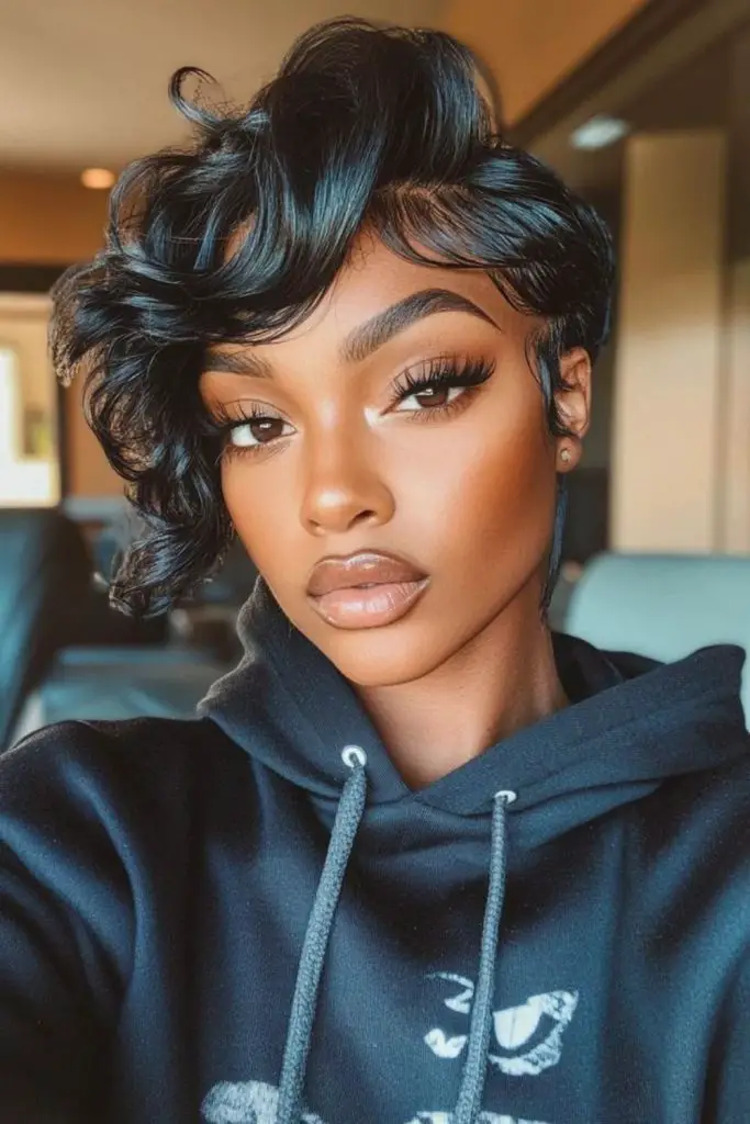 Pearl ripple glamorous short hairstyle
