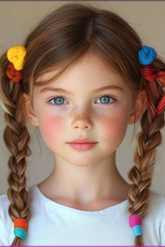 Petal puff braids blooming like flowers.