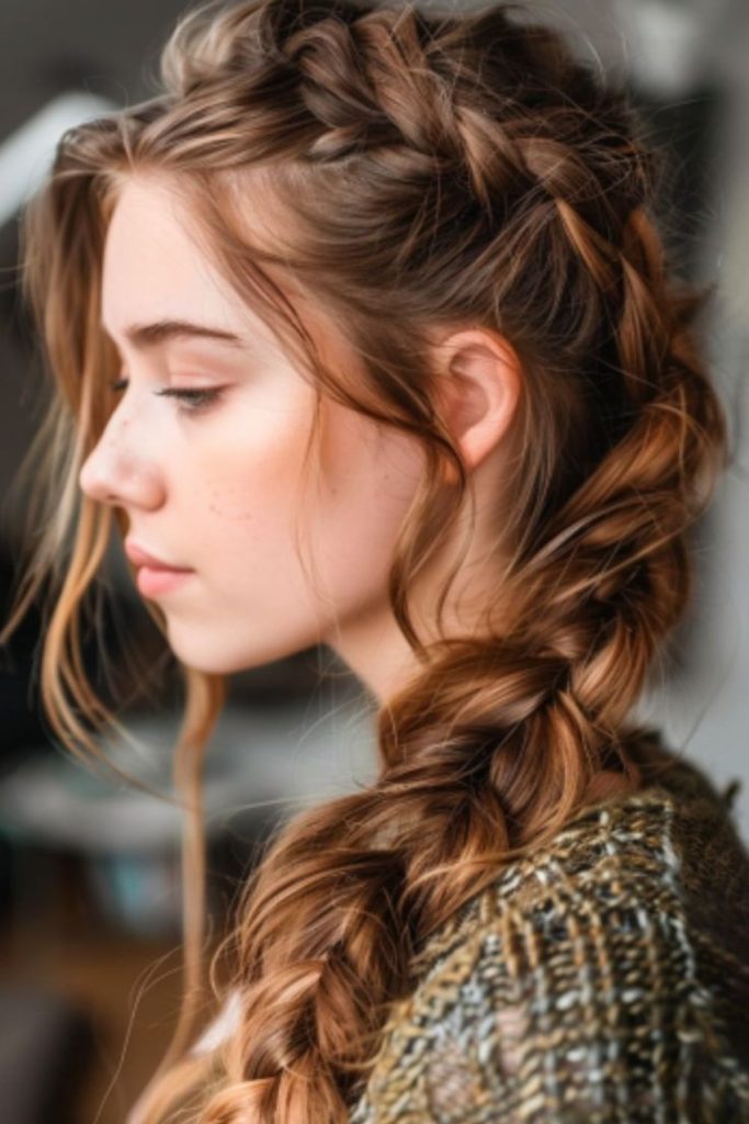 Pinecone braid woodland rustic charm