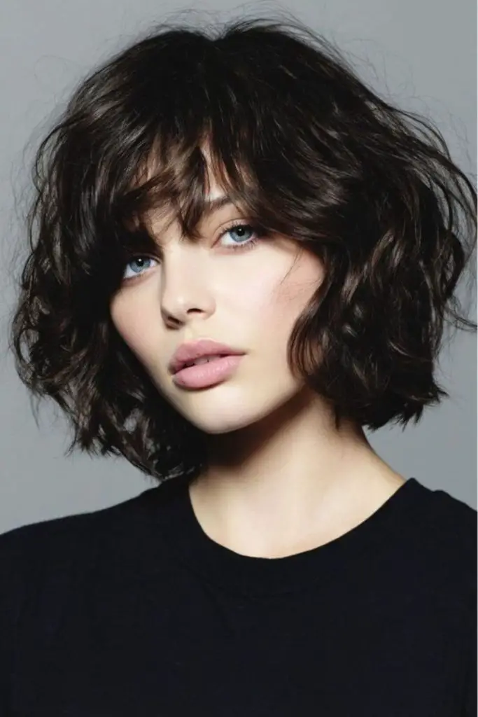 Rebel chic bob with shaggy texture