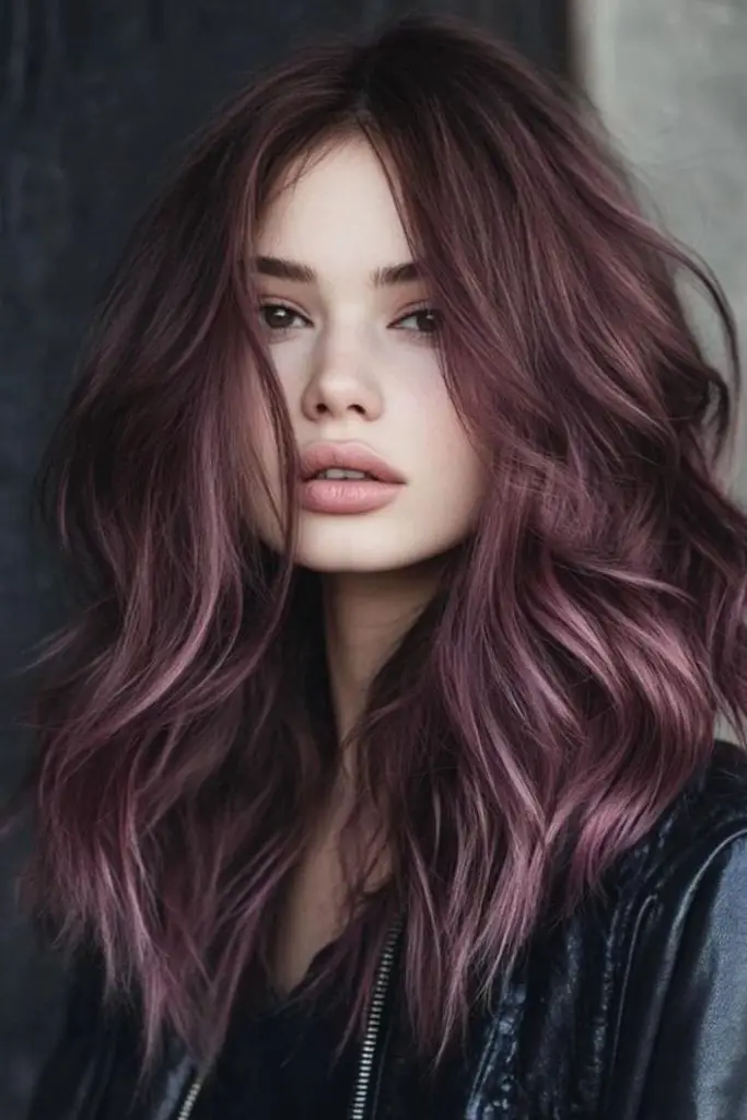 Muted rosewood pink brown tones.
