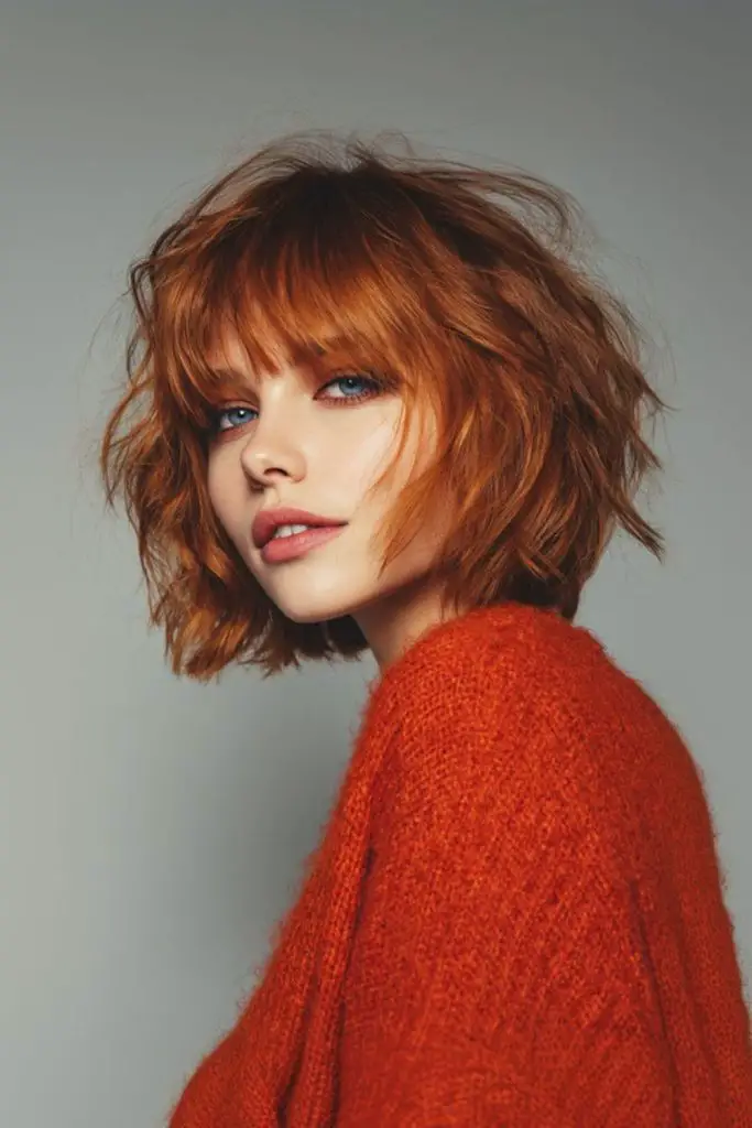 Rustic edge bob with fringe