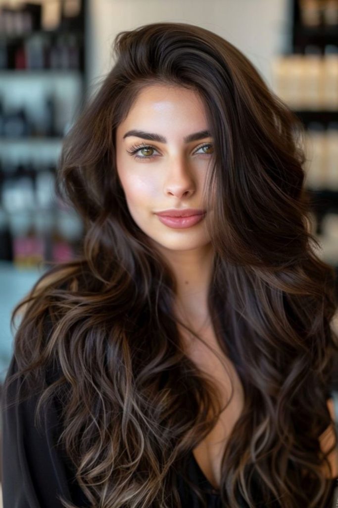 Rustic walnut brunette layers with texture