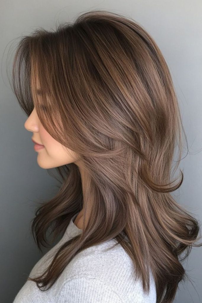 Sandy brown softness on brunette hair