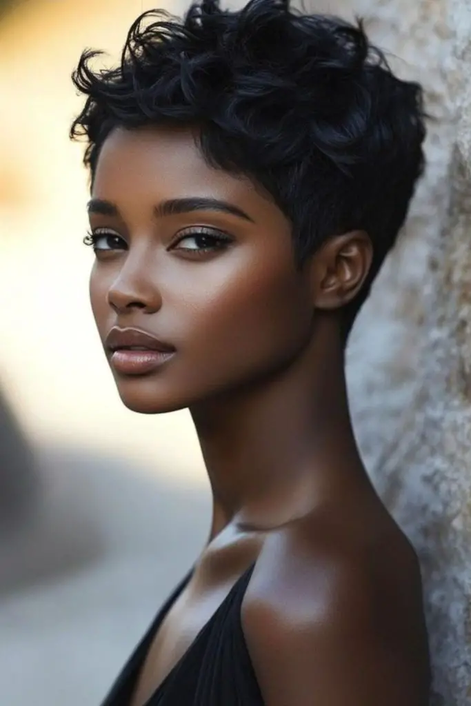 Shadow ripple sculpted pixie cut