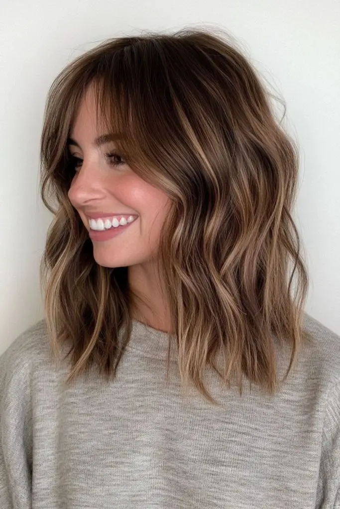 Shimmer edge midi polished hairstyle