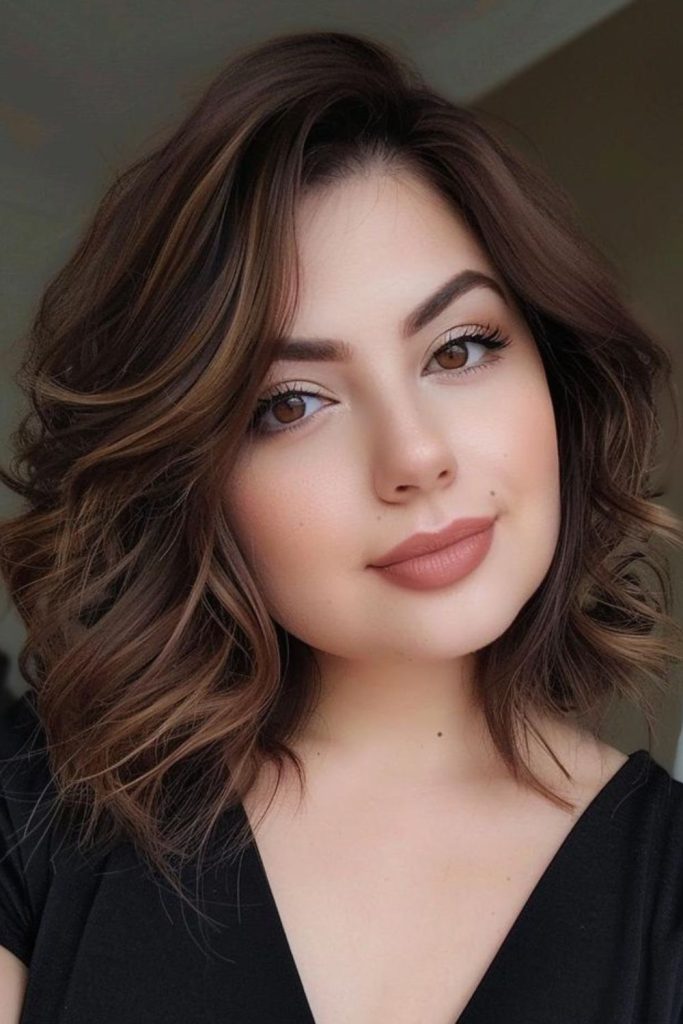 Sleek long bob with side part