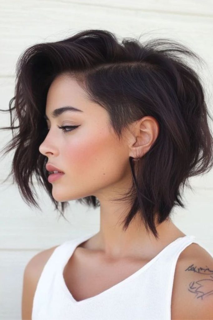 Side Shave Peek edgy undercut hairstyle