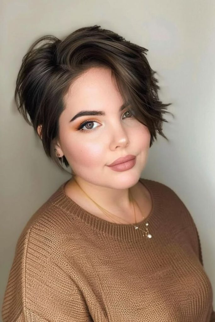Side swept pixie haircut for women