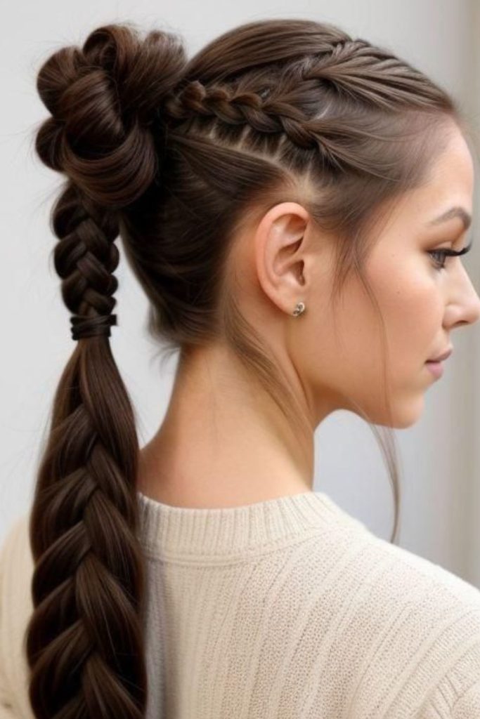 Braided ponytail sleigh ride style