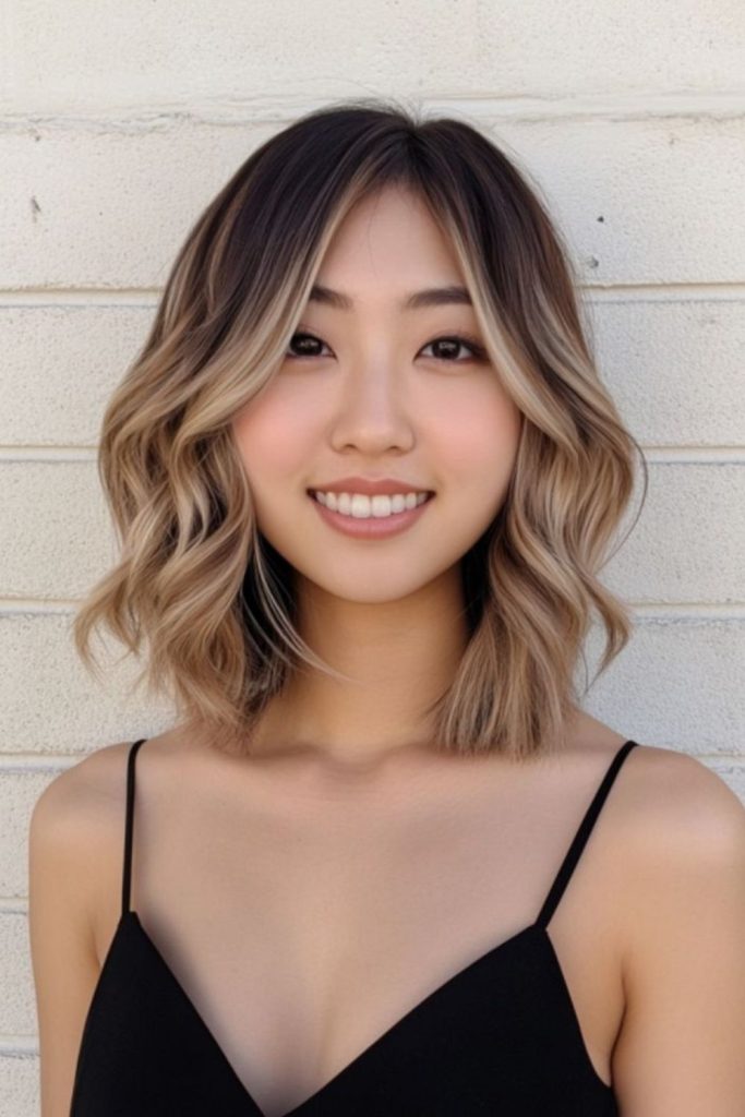 Bronze and smoke balayage short cut