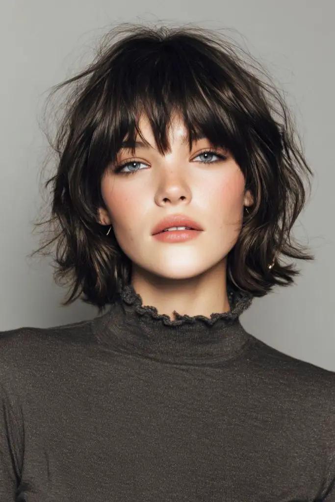 Smoky layered crop with soft texture