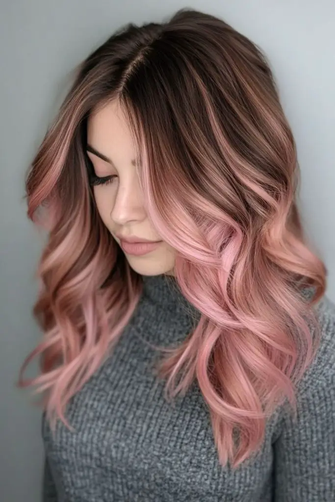 Dark smoky quartz ombre hair.