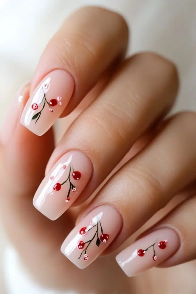 Soft pastel pink and cherry blend