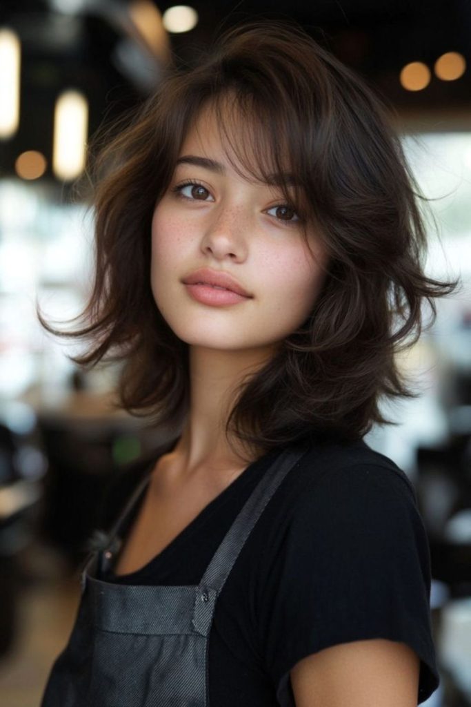 Soft layered lob with side fringe