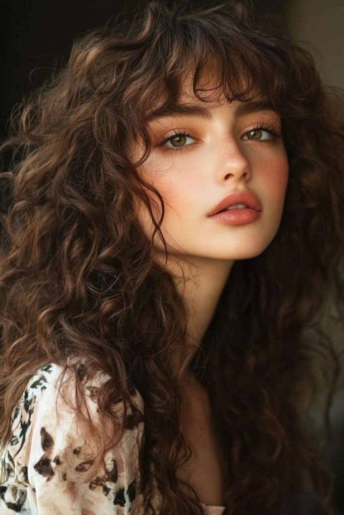 Spiced cocoa brunette curls with warmth