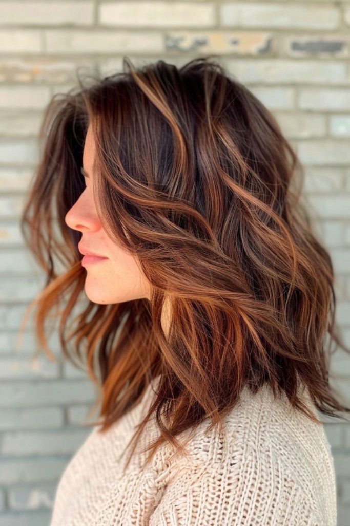 Spiced maple balayage with warm tone