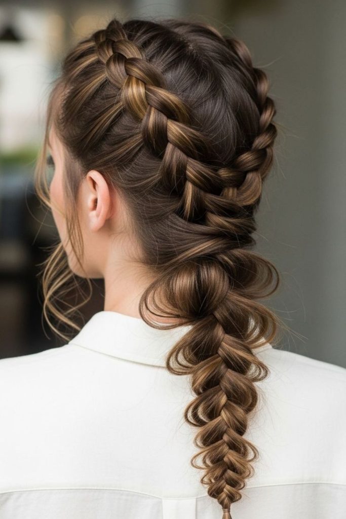 Fishtail twist braid starry night