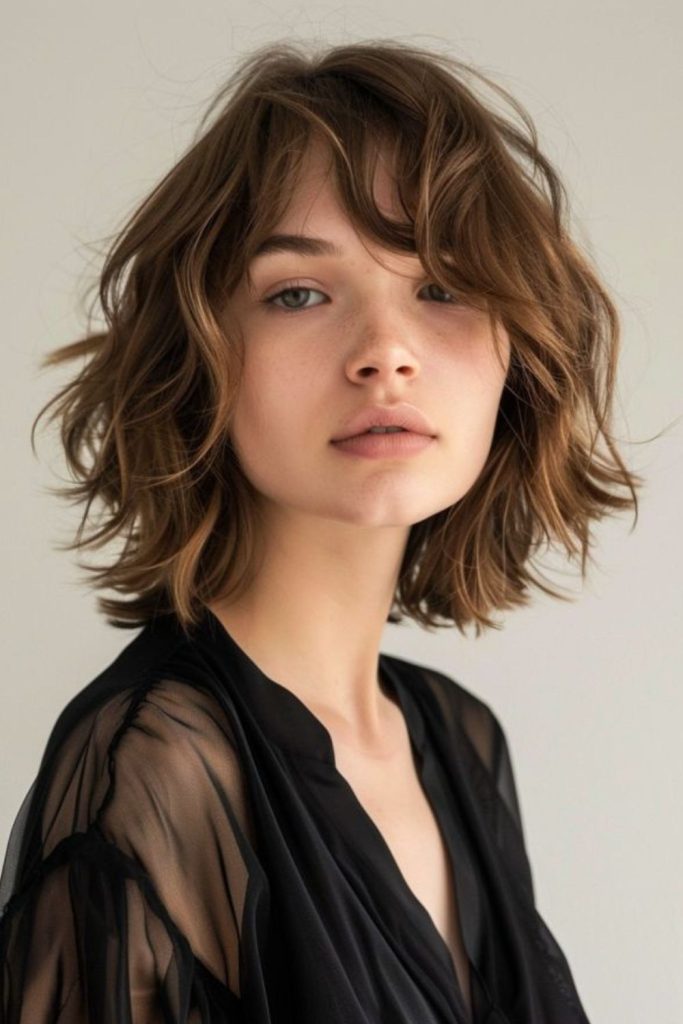 Sunday morning bob with relaxed fringe