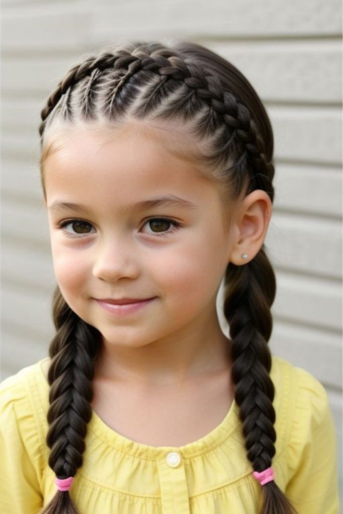 Swirly candy cornrows with bright colors.