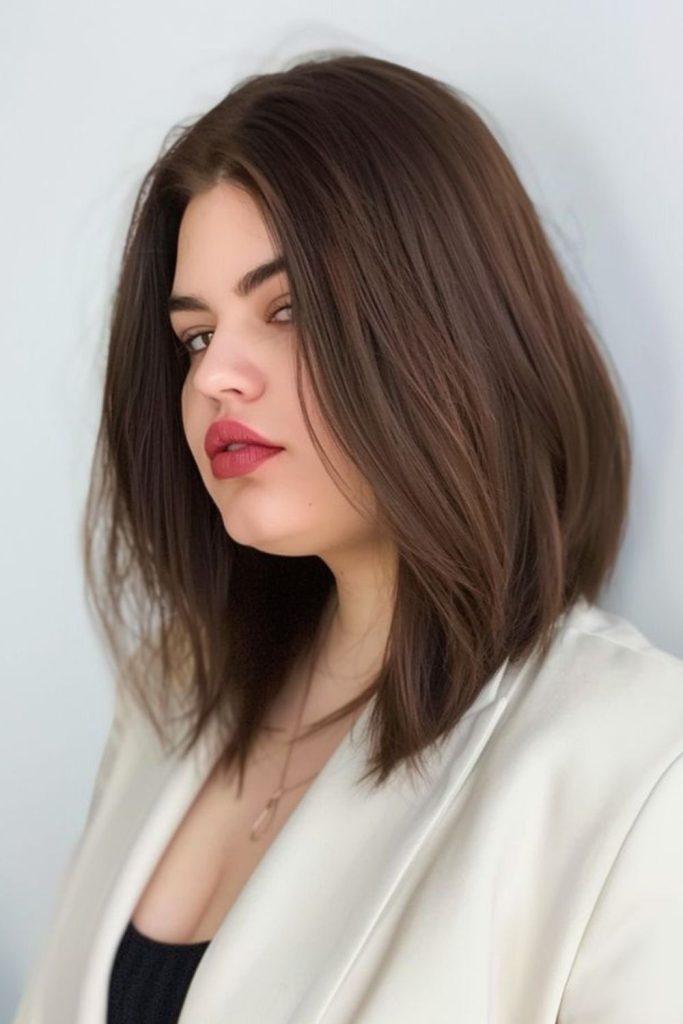 Textured long bob haircut for women