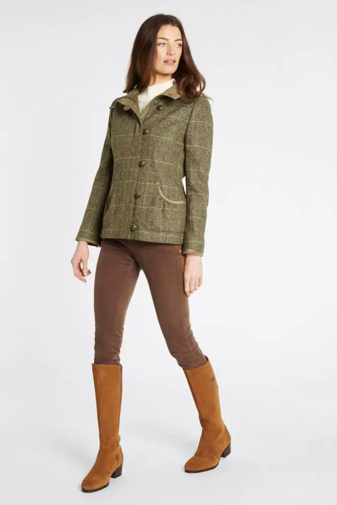 Tweed jacket heritage inspired winter outfit