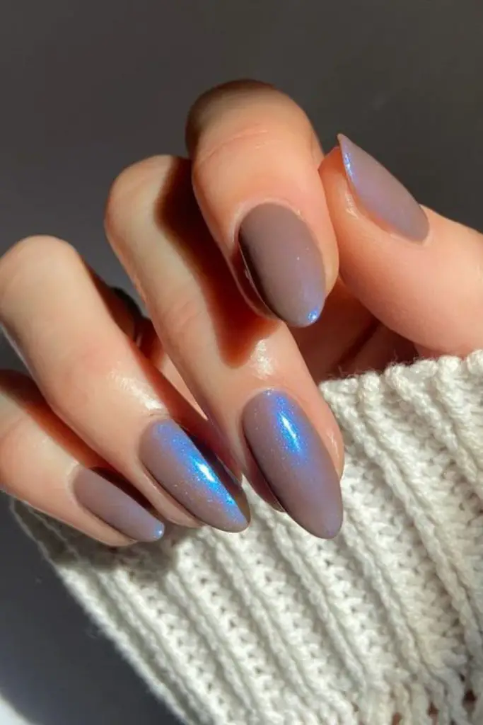 Mauve gray misty twilight nails