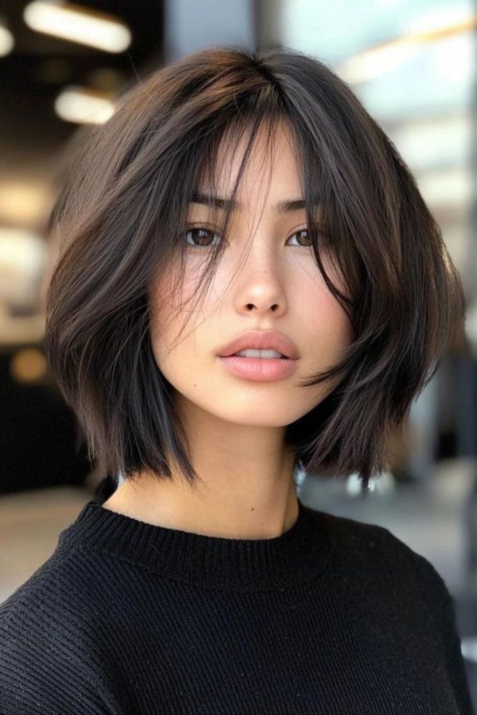 Twilight tousle bob with shadowy fringe