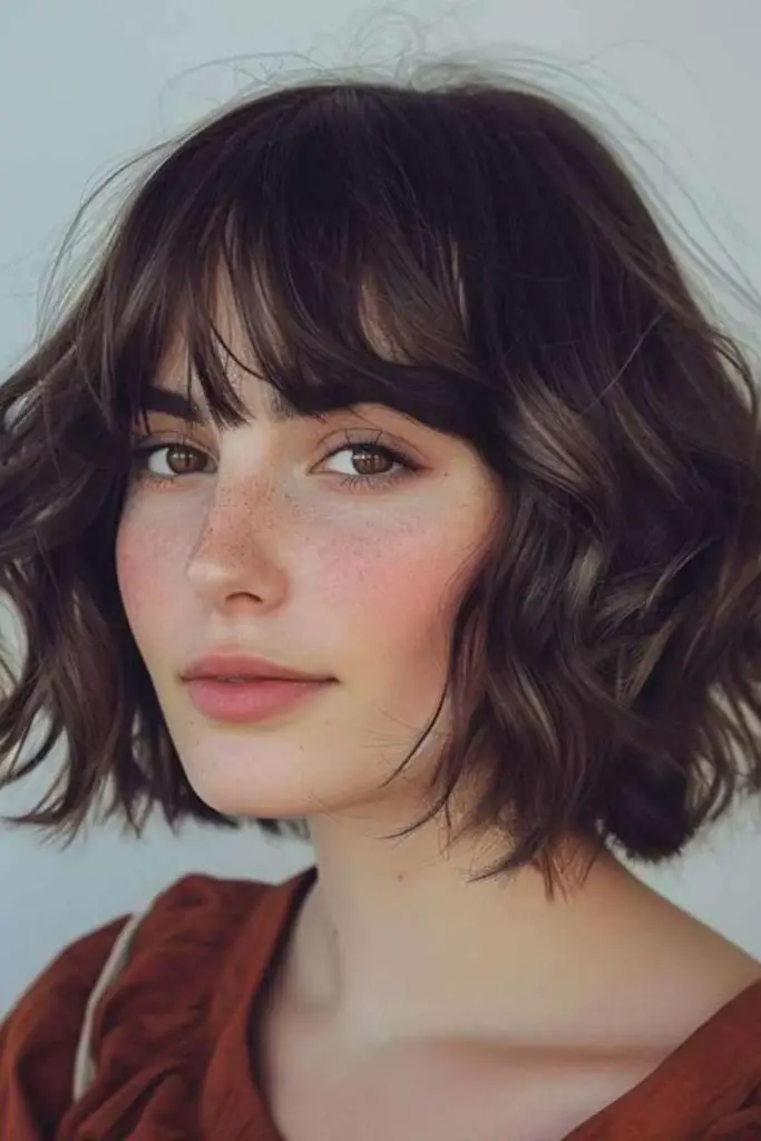 Textured velvet edge bob hairstyle