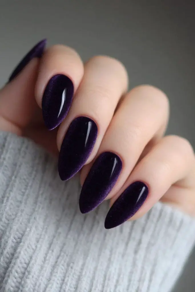 Dark matte mysterious shimmering nails