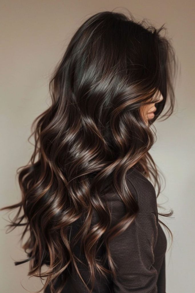 Velvet truffle brunette curls with shine