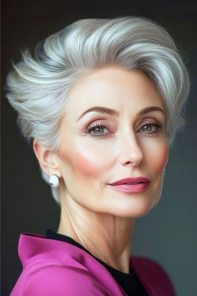 Voluminous crown pixie haircut for women