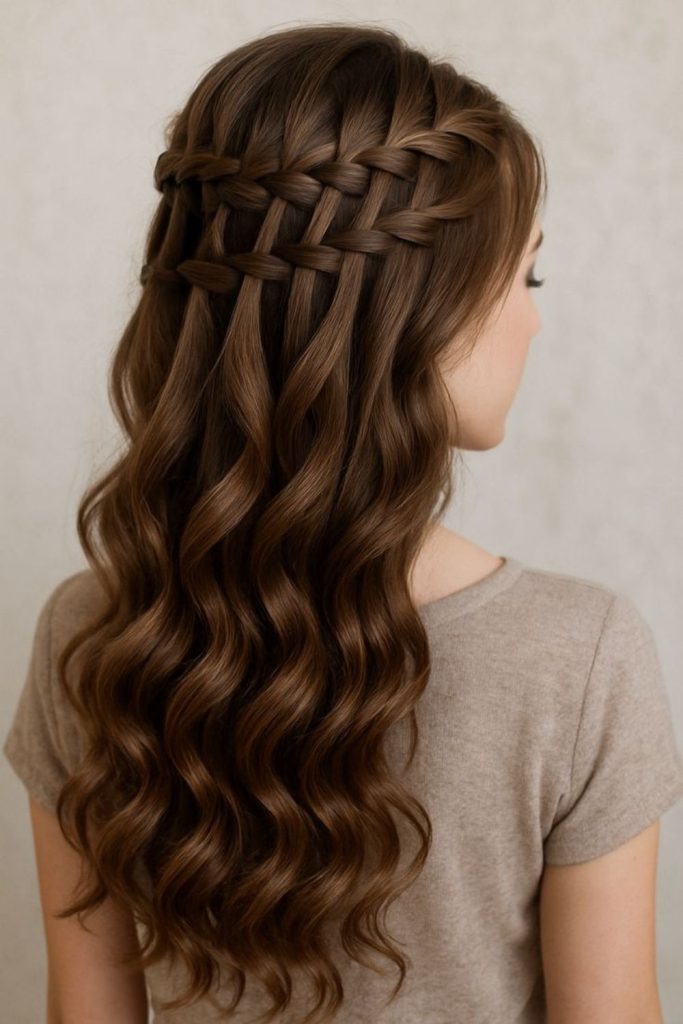Waterfall Braid Drizzle cascading braid hairstyle