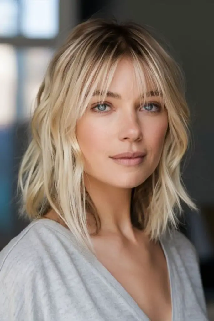 Whisper fringe bob with wispy bangs