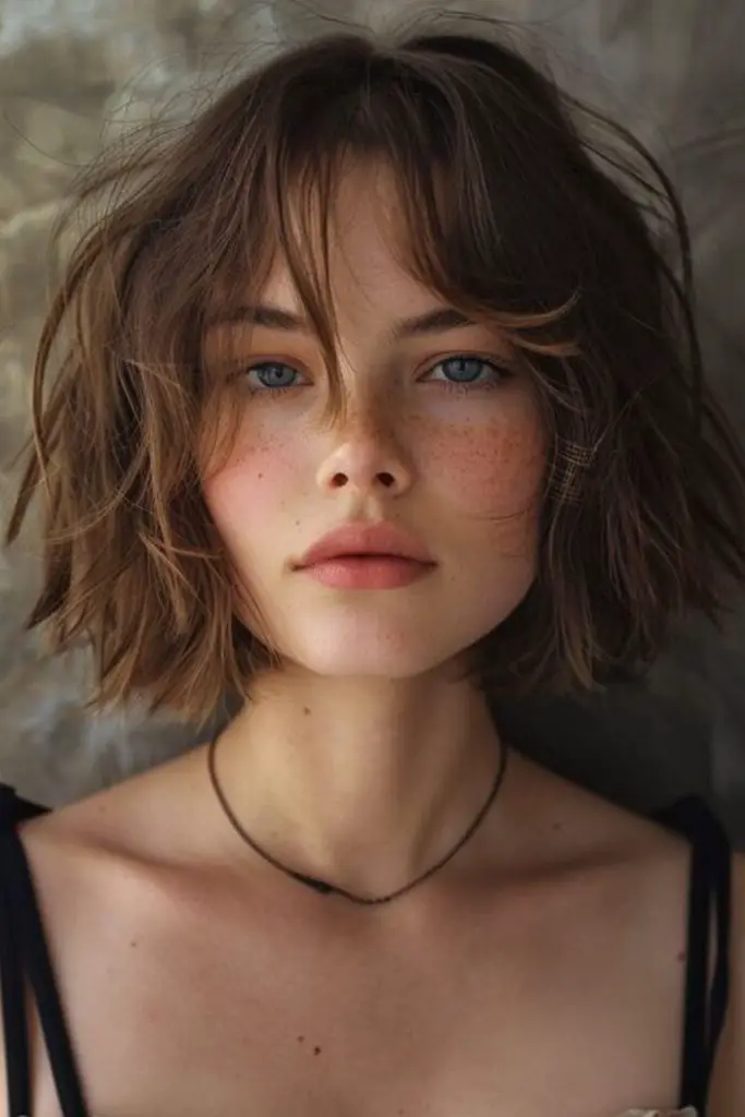 Wild bloom bob with bangs